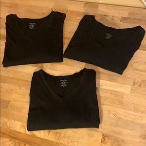 Calvin Klein Black V-Neck 3-Pack T-shirt - L